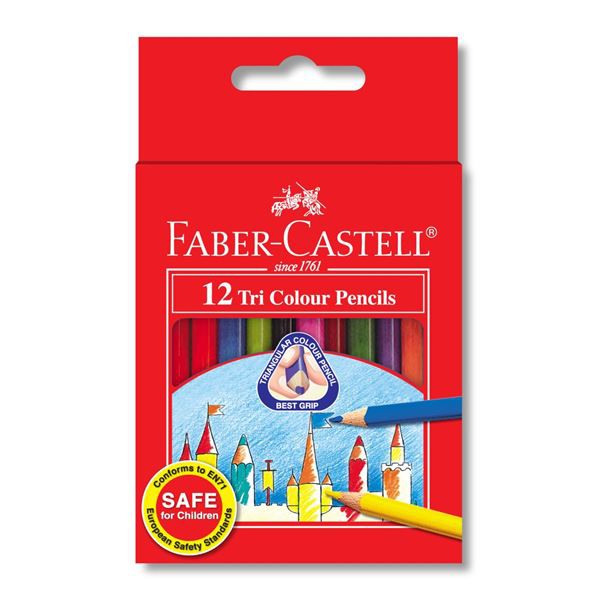 Faber-Castell 24 Tri-Colour Pencils Triangular Grip Color Pencils